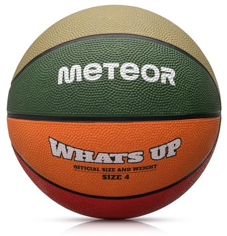 meteor Whats UP Kinder Basketball Größe #1#3#4#5#6#7 ideal auf die Jugend Kinderhände von 4-8 Jährigen abgestimmt idealer Basketball für Ausbildung weicher Mini Basketball