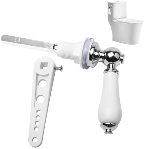 ZONJIE Ceramic Toilet Flush Handle - Toilet Handles Flush Lever, Toilet Flush Handle Replacement, Universal Fit Toilet Cistern Handle Chrome Plated Metal Handle for Toilet Cistern Tank Lever