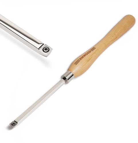 BMWOOD Burin à bois à pointe en carbure pour tournage du bois avec lame carrée TCT 11 x 11 mm.