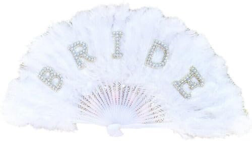 Bride Feather Fan Bachelorette Hen Do Party Bach Weekend Girls Trip Fall Winter Wedding Engagement Bridal Shower Decoration Gift
