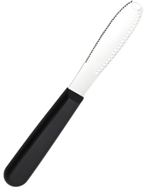 OPMUYER Butter Knife, 3 in 1 Butter Spreader for Kitchen Gadget, Non-Slip Grip Butter Spreading Knife with Serrated Edge Shredding Slots for Cutting and Spread Butter Cheese Peanut Butter Jam