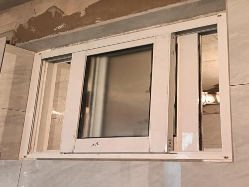 Ventana Ventanas correderas Ventanas Pequeñas Para Cobertizo Que Se Abren, Marco Blanco, Ventana Corrediza Horizontal Empotrada Para Sótano Con Vidrio Y Mosquitero, Tamaños Personalizables(WxH 46x15in