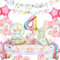 yosiio Ensemble de vaisselle de fête licorne, ensemble de décoration de 4e anniversaire avec assiettes en carton pour enfants avec ballons licorne pour filles de 4 ans