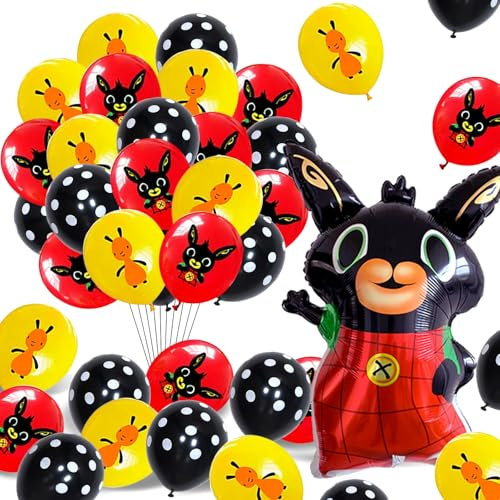 37 Stück Bunny Geburtstag Ballons, Bunny Geburtstag Deko, Bunny Luftballons Geburtstag Set, Bunny Theme Geburtstagsdeko, Bunny Latex Ballons, FolienBallons, Party Decoration Mädchen