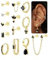MILACOLATO Ohrringe Ohrstecker Gold Set für Damen Creolen 14K Vergoldete Silber Piercing Knorpel Helix Ohr 20G Goldene Edelstahl Klein Hypoallergen Damenohrringe Ohrringe Schmuck Damen