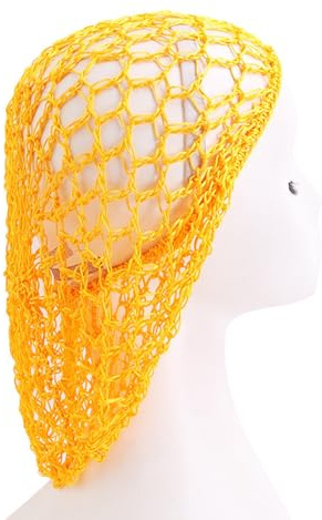 4 Schweißbänder Haarnetz Kopf dick kurz lang Frauen Haarnetz zum Schlafen Häkeln Haarnetz Haarschmuck Haar für Frauen Mädchen gewelltes Haarband, gold, 1 count (Pack of 1)