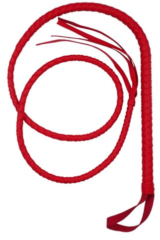 Mayting Fouet de Taureau en Faux Cuir, Fouet de Costume de Femme Féline, Fouet de Cow-Boy Occidental, Performance Halloween Cosplay pour Indiana (Rouge)