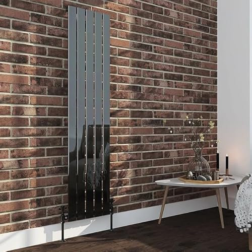 lynwood Flat Panel Designer Single Column Chrome Vertical Radiator Perfect for Bedroom, Kitchen and Living Room Modern Central Heating Radiators 1600mm x 452mm