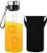 Bouteilles d'eau en Verre 2l Borosilicate en Verre Borosilicate Bouteilles d'eau avec Longe, Manches et filtres Amovibles Filtre à l'épreuve Bouteille d'eau pour la Maison, Le Bureau, Les Sports