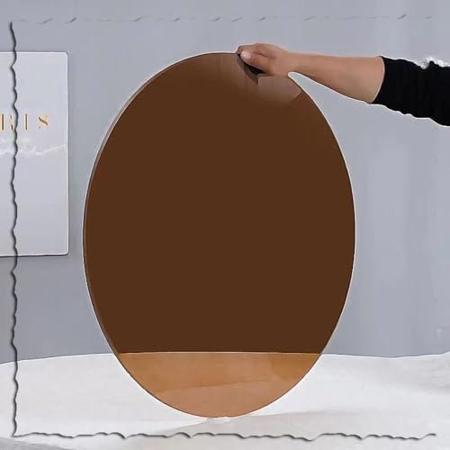 HAEKEBC Brauner Couchtisch Aus Glas Ersatz-Tischplatte, 50cm 60cm 70cm 80cm Runde Tischplatte Aus Gehärtetem Glas, 8mm Dick, DIY-Tischplatte Für Esstisch(58cm-22.8in)