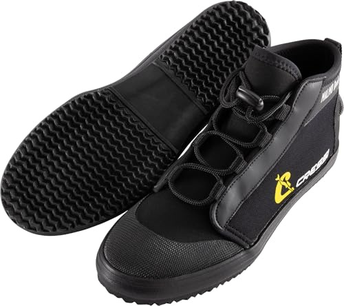 Cressi Malmo Rock Boots 3mm M - Bottes Unisexe en Néoprène Noir 3mm avec Semelle Rigide Total Grip Protection Maximale pour la Plongée et Diverses Activités Nautiques, M