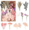 Halinuia Flores secas, verdaderas flores naturales secas reales para DIY vela fabricación artesanal Scrapbooking marco de fotos decoración de boda (púrpura, rosa, rojo)