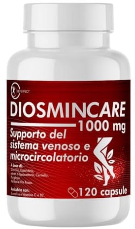 Diosmina Esperidina 1000mg 120Cps per Vene Varicose, Circolazione Gambe Pesanti Gonfie, Microcircolo, Capillari Rotti - Complex ad Alto Dosaggio
