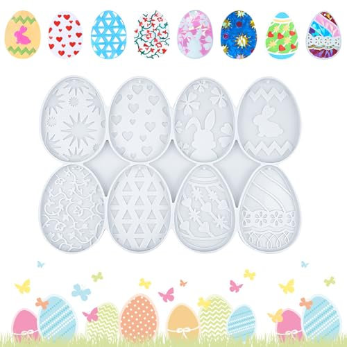 Silikonform Hase Oster,8 Stück Silikonformen Gießformen,Eier Ostern,Silikonform Ostern,Gießformen Silikon Ostern Deko,Diy Silikonformen Ostereier,Epoxidharz Formen,Gießform Hase Für Osterdeko
