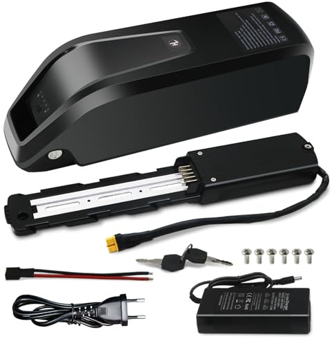 UBETTER 36V 20Ah Ebike batería de Bicicleta eléctrica con 30A BMS, Cargador rápido de 2A, Salida USB, Cierre Seguro, luz indicadora Led, Placa Base de 5 Pines, para Motor de 0-1000W