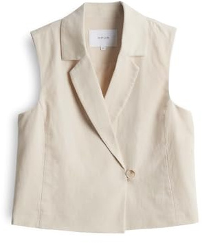 OPUS Damen Weste | Weste WINO Regular aus BCI Cotton Leinen Mix natural glaze, 36