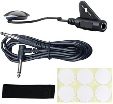 Harilla Piezo -Kontakt -Mikrofon -Pickup, Stick Design, 6,35, professioneller Piezo -Wandler -Pickup mit für Bass -Harp -Gitarren, 5 Meter Kabel