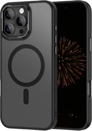 Nekiyo Tech Entworfen für iPhone 15 Pro mit Aerospace-Grade Aluminium Lens Guard Case Militärischer Fallschutz Schlanke transluzente Matte Optik mit Anti-Fingerprint Thin Cover 6.1 Schwarz