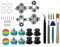 Onyehn 43 Pcs 3D Analog Joysticks Sensor Repair Kit for Xbox Series X/S Controllers, Include Conductive Rubber Replacement Thumbstick Hat Silicone Hat Covers with Screwdriver Parts