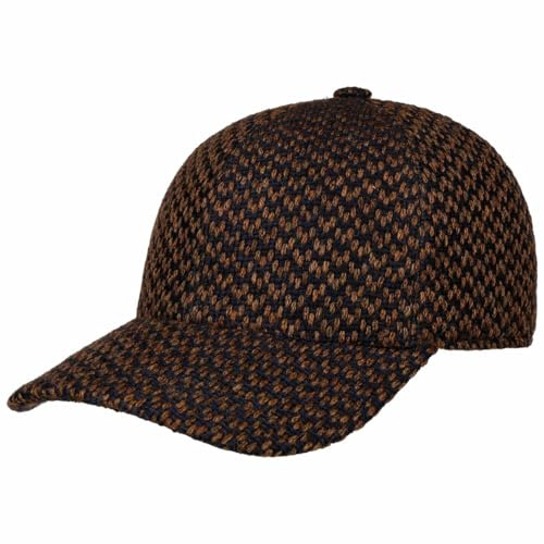 Alfonso D'Este Twotone Wool Cap Basecap Baseballcap Wintercap Wollcap Herren - Made in Italy mit Schirm, Futter, Klettverschluss, Klettverschluss Herbst-Winter Winter - One Size dunkelblau-braun