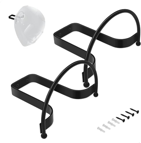 Support de Casque Moto, Porte Casque Moto Mural, Supports Casques Mural, Accessoires de Motos pour Suspension de Casques de Motos, Casquette de Baseball, Veste, Chapeau, Noir, 2 Pièces