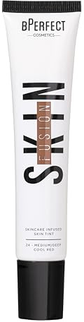 BPerfect Skin Fusion Skin Tint SPF 25 – Lightweight, Buildable Skincare Hybrid for a Radiant, Natural-Look Base – Shade 24 Medium/Deep Cool Red, 30ml