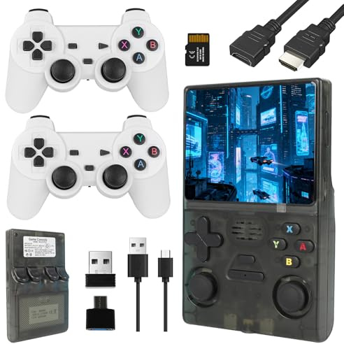 R36S Retro Handheld Games Consoles with 64GB Built-in 40,000+ Classic Video Games, 3000mAh Battery 3.5 Inch HD Screen Portable Mini Gaming Console for Teens and Adults