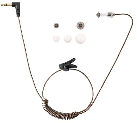 ERIPHA 3.5mm Covert Tubeless Earpiece for Motorola Radio 22 Brown | HD Listen-Only Headset. Fits 3.5mm Radios. For Police/Law Enforcement