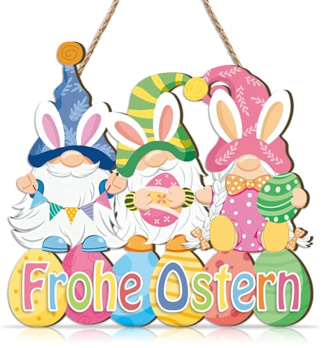 KAIRNE Frohe Ostern Eier Osterdeko Türschild Eingangstür Party Haus Deko