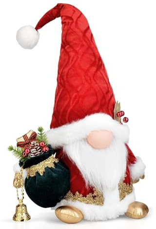 EKARSEN Premium Plüsch Wichtel süße Skandinavische Tomte Weihnachtsdeko - Große Nordische Gnom Figur für Weihnachten Neujahr Ostern Valentinstag