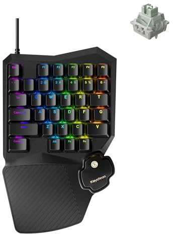 Keychron C0 HE 8K Wired One-Handed Gaming Keypad, Rapid Trigger Hall Effect Magnetic Switches, 35 Programmable Keys, Per-Key RGB Lighting, Web-Based Configurator, Compatible with Windows & macOS