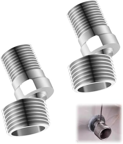 Ltsbaed 2 Stück Edelstahl-Duscharmatur-Adapter, Duschkopf-Eckgelenk | 360 Grad verstellbar, mit Abgewinkeltem, für Badezimmer und Küche