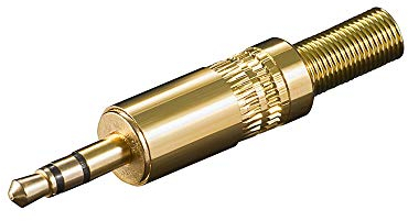 Goobay 11018 Spina jack stereo - 3 5 mm volante - dorato con protezione antipiega