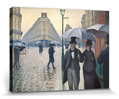 1art1 Gustave Caillebotte Poster Straße In Paris An Einem Regnerischen Tag, 1877 Bilder Leinwand-Bild Auf Keilrahmen | XXL-Wandbild Poster Kunstdruck Als Leinwandbild 40x30 cm