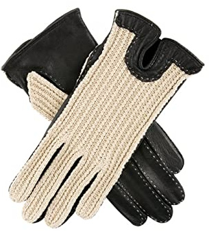Dents Kelly Women's Crochet Back Driving Gloves BLACK M