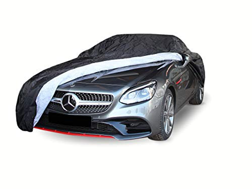 Autoabdeckung Premium Outdoor Car Cover Autogarage Deluxe Faltgarage für Sommer & Winter zum Schutz gegen Vogeldreck, Baumharz, Schnee, Staub; mit Extra-Soft-Vlies-Schutz