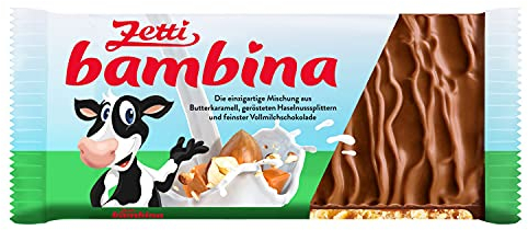 Zetti bambina Vollmilchschokolade mit Haselnuss und Karamell, 24er Pack (24 x 100 g) (Vollmilch, 24 Stück)