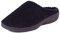 Isotoner Women's Popcorn Terry Mule Slippers Open Back, Black (Black), 4 UK
