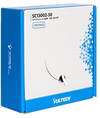 VulTech SC13002-50 Matassa Lan Categoria 5e UTP 50 Metri 24AWG Bobina di Rete Ethernet 50m Cat5e