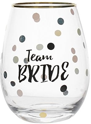 Creative Tops 5233320 Ava & I 'Team Bride' Decorated Stemless Wine Glass, 590 ml (21 fl oz)