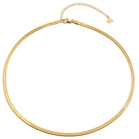 Happiness Boutique Damen Schlangenkette in Goldfarbe | Schlichte Kette ohne Anhänger aus Edelstahl