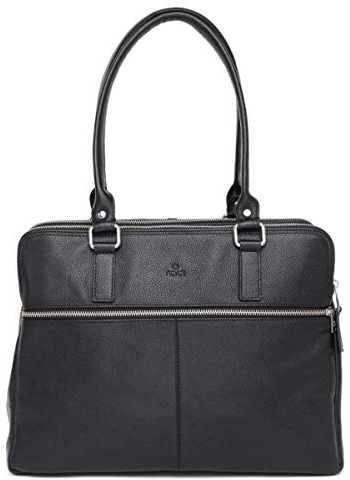 ADAX Stylish Elegant Echtleder Handtasche Umhängetasche Damen, Schwarze Moderne Mittelgroß 14 Desigual Schultertasche für Schule, Arbeit und Tagesausflüge - Gerda