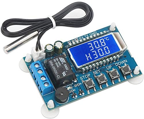 ZHITING Electronic Thermostat Controller Board DC 6-30 V Digital Temperature Regler Thermo Temperaturschalter mit wasserdichter Sensor Sonde