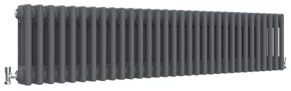 Traditional 3 Column Central Heating Radiator Horizontal Rads Cast Iron Style Anthracite 300x1460mm