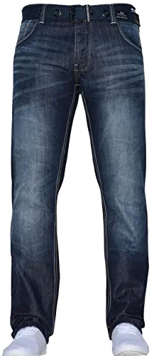 Mens 'Frinced' Classic Straight Leg Stretch Jeans Fashion Regular Fit Stylish Branded Denim by JeanBase