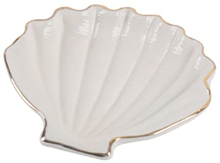 Zerodeko Céramique Coquille Bijoux Plat Bijoux Plate Céramique Serveur Plateau Coquillage Dîner Plaque Bijouterie Bague Plateau Plateau