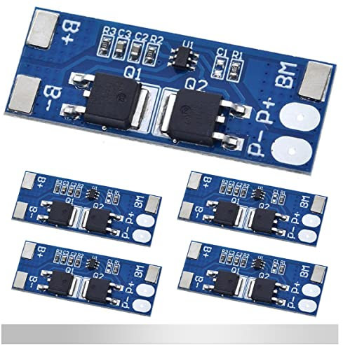 DAOKAI 5 Pcs 2S 7.4V 8A Lithium Battery Protection Board BMS PCB Protection Board 18650 Charger Module for Li-ion Lithium Battery with Nickel Strip