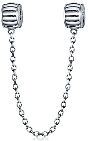Sicherheit Kette Clip Charms fit Pandora Frauen Schlange Kette Armband, 925 Sterling Silber Safety Chain Lock Stopper Perlen Charm, Geschenk für Mutter/Tochter