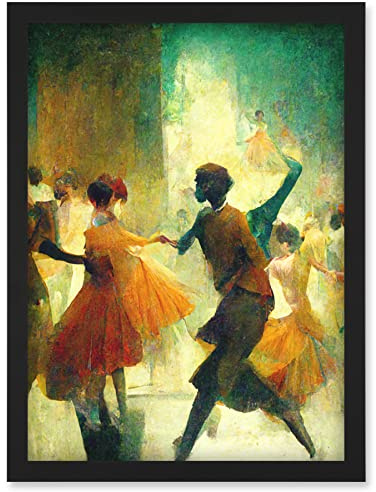 Doppelganger33 LTD 1950's Jazz Club Dancers Degas Style Painting Artwork Framed Wall Art Print A4