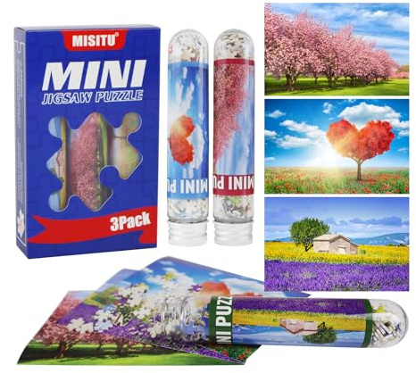 MISITU 3er-Pack 150 Teile Mini Puzzle für Erwachsene Landschaft Flowers Puzzles Knifflige Blumen Puzzle Heimdekoration und Geschenke für Kinder ab 14 Jahren
